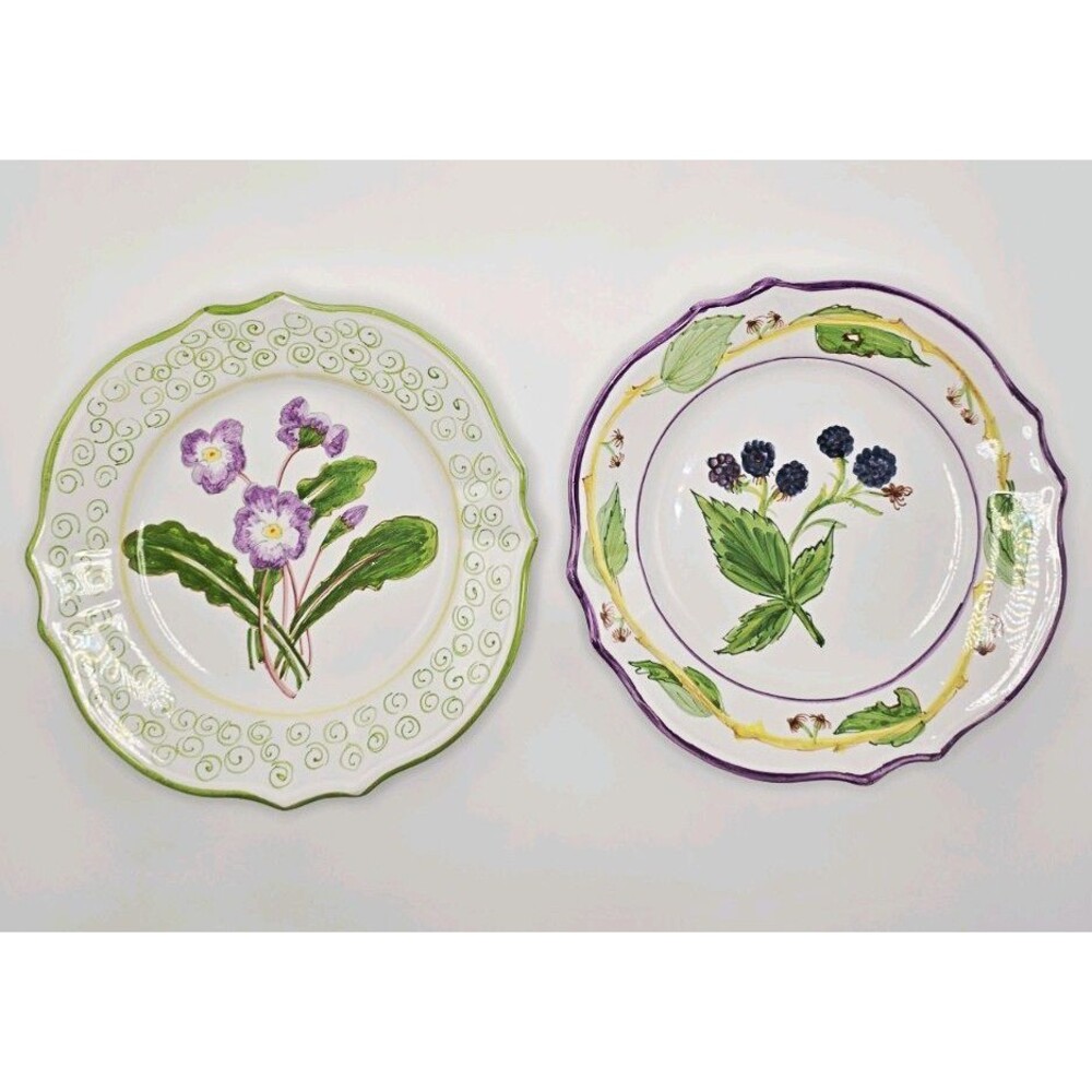 Signed Hand-painted Italian maiolica pottery Set /2, created by L'Antica Deruta